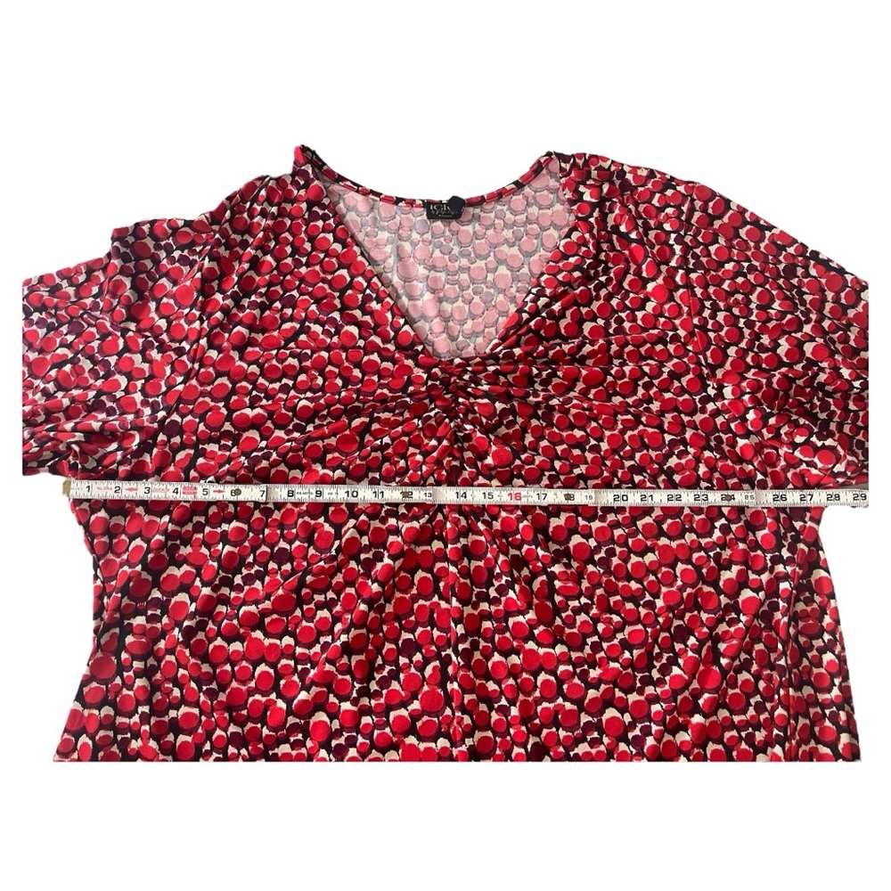 🌹 IGIGI by Yuliya Raquel Red Print Twist-Front Dress l Size 30/32 l Poshmark - Picture 4 of 7